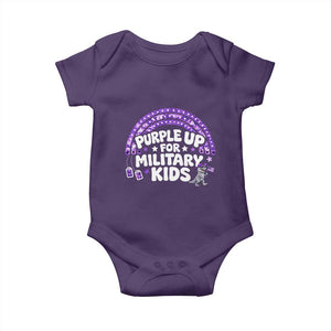 Purple Up For Military Kids Baby Onesie Cute Dino Dinosaur Proud Military Child Rainbow TS10 Purple Print Your Wear