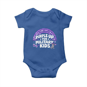 Purple Up For Military Kids Baby Onesie Cute Dino Dinosaur Proud Military Child Rainbow TS10 Royal Blue Print Your Wear