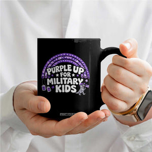 Purple Up For Military Kids Coffee Mug Cute Dino Dinosaur Proud Military Child Rainbow TS10 Print Your Wear