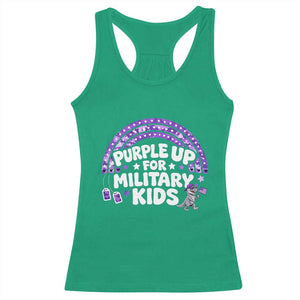 Purple Up For Military Kids Racerback Tank Top Cute Dino Dinosaur Proud Military Child Rainbow TS10 Irish Green Print Your Wear