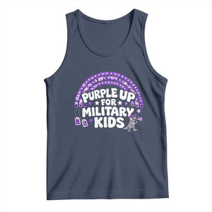 Purple Up For Military Kids Tank Top Cute Dino Dinosaur Proud Military Child Rainbow TS10 Navy Print Your Wear