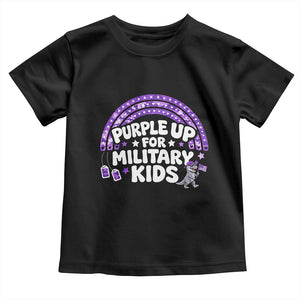Purple Up For Military Kids Toddler T Shirt Cute Dino Dinosaur Proud Military Child Rainbow TS10 Black Print Your Wear