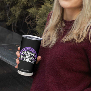 Purple Up For Military Kids Tumbler Cup Cute Dino Dinosaur Proud Military Child Rainbow TS10 Print Your Wear