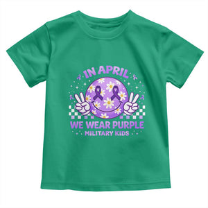 Proud Military Kids Toddler T Shirt Groovy Smile Face In April We Wear Purple Military Child Month TS10 Irish Green Print Your Wear