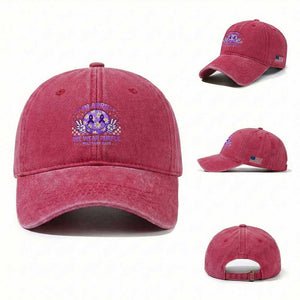Proud Military Kids Washed Cotton Baseball Cap Groovy Smile Face In April We Wear Purple Military Child Month TS10 Washed Cap Universal Fit Red Print Your Wear