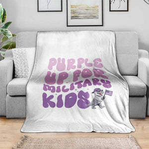 Purple Up For Military Kids Throw Blanket Groovy Dino Dinosaur Military Child Month TS10 Print Your Wear