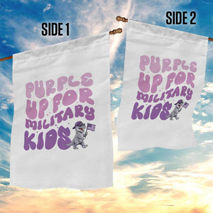 Purple Up For Military Kids Garden Flag Groovy Dino Dinosaur Military Child Month TS10 Print Your Wear