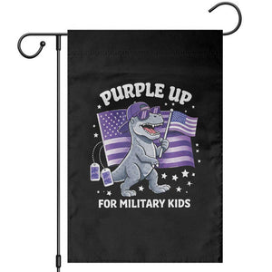 Dinosaur Military Kids Garden Flag Purple Up For Military Child Month Patriotic USA Flag TS10 Black Print Your Wear