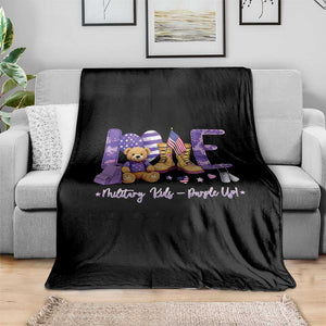 Purple Up Military Kids Throw Blanket Month Of Military Child Army TS10 Print Your Wear