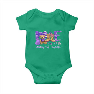 Purple Up Military Kids Baby Onesie Month Of Military Child Army TS10 Irish Green Print Your Wear