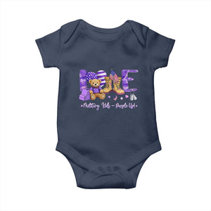 Purple Up Military Kids Baby Onesie Month Of Military Child Army TS10 Navy Print Your Wear