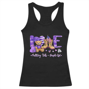 Purple Up Military Kids Racerback Tank Top Month Of Military Child Army TS10 Black Print Your Wear