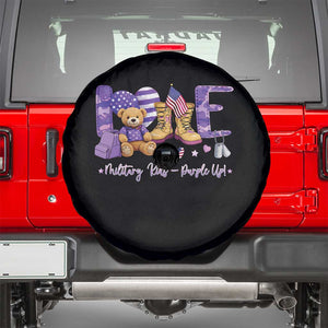 Purple Up Military Kids Spare Tire Cover Month Of Military Child Army TS10 Black Print Your Wear