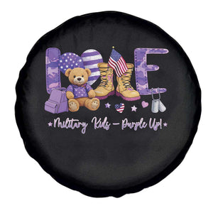 Purple Up Military Kids Spare Tire Cover Month Of Military Child Army TS10 Print Your Wear