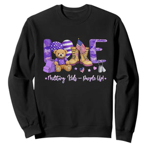 Purple Up Military Kids Sweatshirt Month Of Military Child Army TS10 Black Print Your Wear