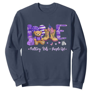 Purple Up Military Kids Sweatshirt Month Of Military Child Army TS10 Navy Print Your Wear