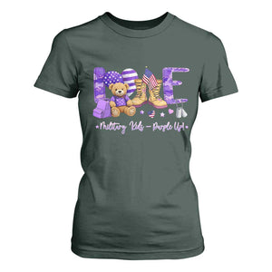 Purple Up Military Kids T Shirt For Women Month Of Military Child Army TS10 Dark Forest Green Print Your Wear