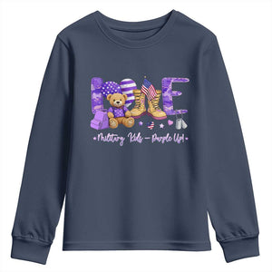 Purple Up Military Kids Youth Sweatshirt Month Of Military Child Army TS10 Navy Print Your Wear