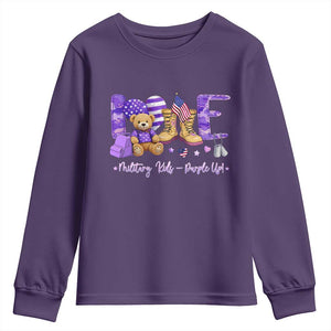 Purple Up Military Kids Youth Sweatshirt Month Of Military Child Army TS10 Purple Print Your Wear
