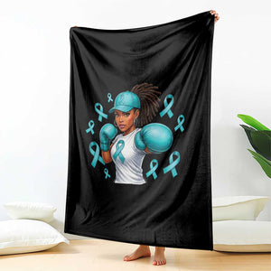 Black Women Fight Sexual Assault Awareness Throw Blanket African American Teal Ribbon Support TS10 Print Your Wear