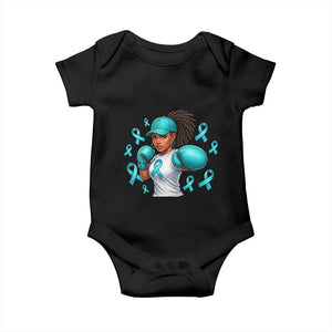 Black Women Fight Sexual Assault Awareness Baby Onesie African American Teal Ribbon Support TS10 Black Print Your Wear
