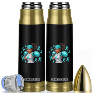 Black Women Fight Sexual Assault Awareness Bullet Tumbler African American Teal Ribbon Support TS10 Black Print Your Wear