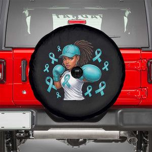 Black Women Fight Sexual Assault Awareness Spare Tire Cover African American Teal Ribbon Support TS10 Black Print Your Wear