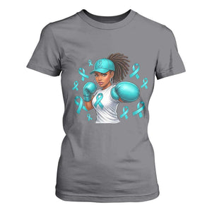 Black Women Fight Sexual Assault Awareness T Shirt For Women African American Teal Ribbon Support TS10 Charcoal Print Your Wear