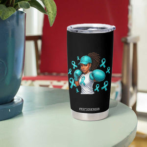 Black Women Fight Sexual Assault Awareness Tumbler Cup African American Teal Ribbon Support TS10 Print Your Wear