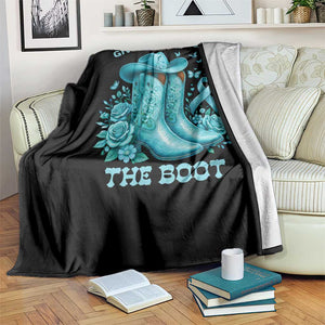 Give Sexual Assault The Boot Throw Blanket Cowgirl Awareness Month Teal Ribbon Support TS10 Print Your Wear