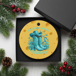 Give Sexual Assault The Boot Ceramic Ornament Cowgirl Awareness Month Teal Ribbon Support TS10 1pc Yellow Cheese Print Your Wear