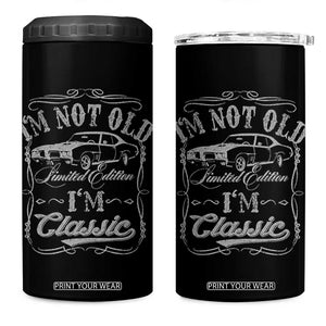 Funny Classic Car Guy 4 in 1 Can Cooler Tumbler Vintage I'm Not Old I'm Classic TS10 One Size: 16 oz Black Print Your Wear