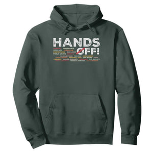 Hands Off Hoodie Social Security And Medicare Protest TS10 Dark Forest Green Print Your Wear