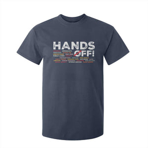 Hands Off T Shirt For Kid Social Security And Medicare Protest TS10 Navy Print Your Wear
