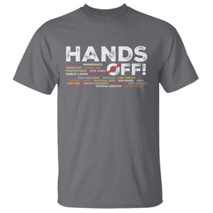 Hands Off T Shirt Social Security And Medicare Protest TS10 Charcoal Print Your Wear