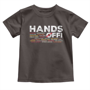 Hands Off Toddler T Shirt Social Security And Medicare Protest TS10 Dark Chocolate Print Your Wear