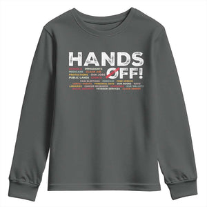 Hands Off Youth Sweatshirt Social Security And Medicare Protest TS10 Dark Heather Print Your Wear