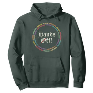 Hands Off Hoodie Human Rights Social Security And Medicare Protest TS10 Dark Forest Green Print Your Wear