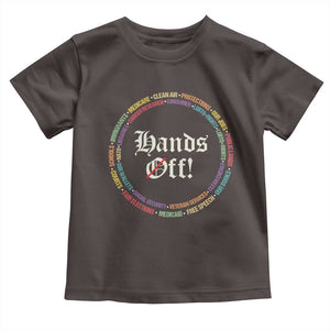 Hands Off Toddler T Shirt Human Rights Social Security And Medicare Protest TS10 Dark Chocolate Print Your Wear