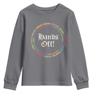 Hands Off Youth Sweatshirt Human Rights Social Security And Medicare Protest TS10 Charcoal Print Your Wear