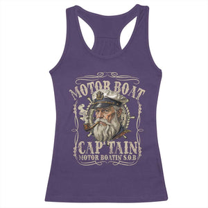 Motor Boat Captain Racerback Tank Top Funny Pontoon Boating Motor Boatin Lake TS10 Purple Print Your Wear