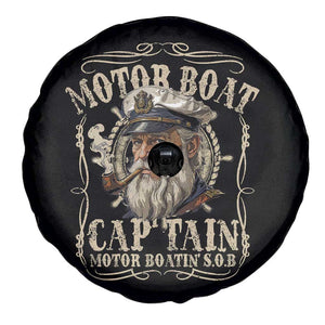 Motor Boat Captain Spare Tire Cover Funny Pontoon Boating Motor Boatin Lake TS10 Print Your Wear