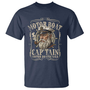 Motor Boat Captain T Shirt Funny Pontoon Boating Motor Boatin Lake TS10 Navy Print Your Wear