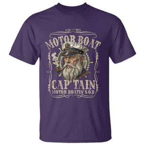 Motor Boat Captain T Shirt Funny Pontoon Boating Motor Boatin Lake TS10 Purple Print Your Wear