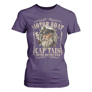 Motor Boat Captain T Shirt For Women Funny Pontoon Boating Motor Boatin Lake TS10 Purple Print Your Wear