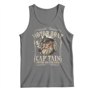 Motor Boat Captain Tank Top Funny Pontoon Boating Motor Boatin Lake TS10 Black Heather Print Your Wear