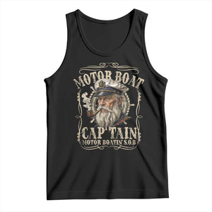 Motor Boat Captain Tank Top Funny Pontoon Boating Motor Boatin Lake TS10 Black Print Your Wear