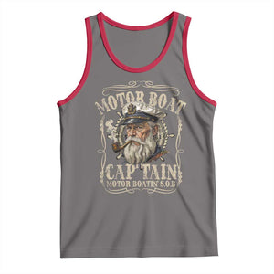 Motor Boat Captain Tank Top Funny Pontoon Boating Motor Boatin Lake TS10 Deep Heather Red Print Your Wear