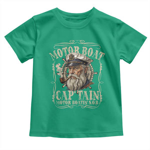 Motor Boat Captain Toddler T Shirt Funny Pontoon Boating Motor Boatin Lake TS10 Irish Green Print Your Wear