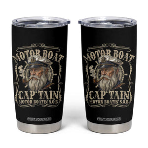 Motor Boat Captain Tumbler Cup Funny Pontoon Boating Motor Boatin Lake TS10 Black Print Your Wear